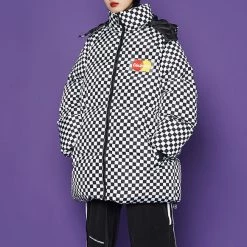 Boogzel Apparel Disaster Padded Coat CHECKER AESTHETIC