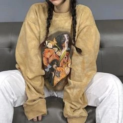 Boogzel Apparel Puppy Print Sweatshirt GRUNGE CLOTHES