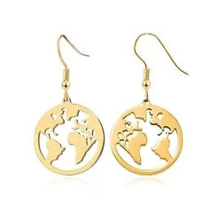 Boogzel Apparel DRESSED FOR SPACE Earth Outline Earrings