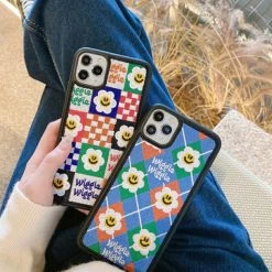 Boogzel Apparel Smiley Flower Embroidery IPhone Case