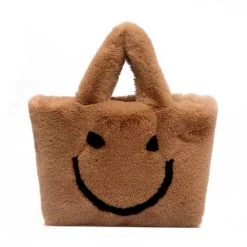 Boogzel Apparel Smiley Face Fuzzy Handbag