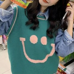 Boogzel Apparel INDIE CLOTHES Smiley Face Indie Vest