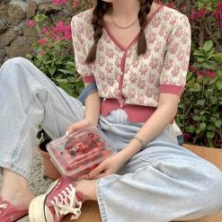 Boogzel Apparel Secret Garden Button Up Top COTTAGECORE / ARTSY