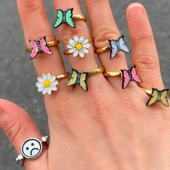 Boogzel Apparel Spinner Flower Anxiety Ring