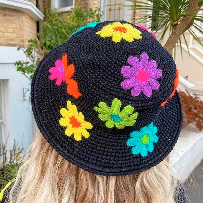Boogzel Apparel INDIE CLOTHES Flower Crochet Bucket Hat 3 Boogzel Apparel INDIE CLOTHES Flower Crochet Bucket Hat