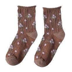 Boogzel Apparel Flower Embroidery Socks