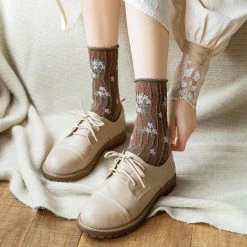 Boogzel Apparel Flower Embroidery Socks
