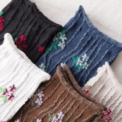 Boogzel Apparel Flower Embroidery Socks