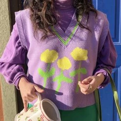 Boogzel Apparel SOFT GIRL OUTFITS Tulip Knit Vest