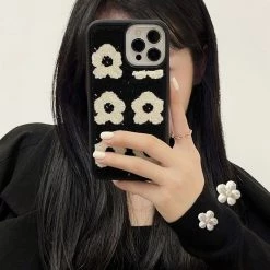 Boogzel Apparel Flowers Fuzzy IPhone Case