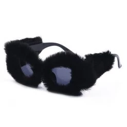 Boogzel Apparel Fuzzy Cat Eye Sunglasses Y2K OUTFITS