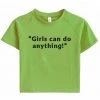Boogzel Apparel Girls Can Do Anything Crop Tee Clothing