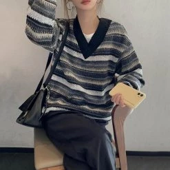 Boogzel Apparel 80's Grandma V-Neck Sweater