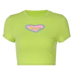 Boogzel Apparel Y2K OUTFITS Trouble Crop Top In Green