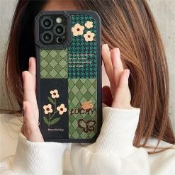 Boogzel Apparel Green Argyle Patchwork IPhone Case IPHONE CASES