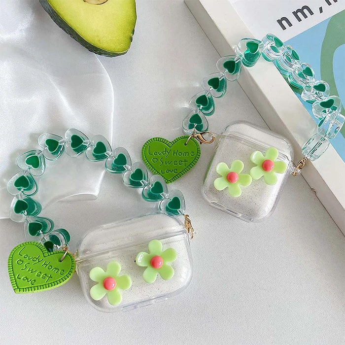 Boogzel Apparel Green Daisy AirPods Case IPHONE CASES 1 Boogzel Apparel Green Daisy AirPods Case IPHONE CASES