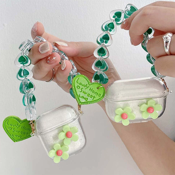 Boogzel Apparel Green Daisy AirPods Case IPHONE CASES 2 Boogzel Apparel Green Daisy AirPods Case IPHONE CASES