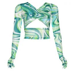Boogzel Apparel Teenage Crush Gloved Long Sleeve Top Y2K OUTFITS