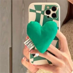Boogzel Apparel IPHONE CASES Green Heart Checkered IPhone Case