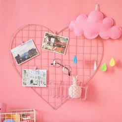 Boogzel Apparel Heart-Shaped Grid Wall Organizer Home Decor