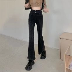 Boogzel Apparel Heart Crush Flare Cropped Jeans GRUNGE CLOTHES