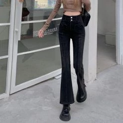 Boogzel Apparel Heart Crush Flare Cropped Jeans GRUNGE CLOTHES