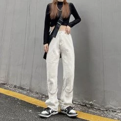 Boogzel Apparel Grunge Aesthetic Chain Jeans 17 Boogzel Apparel Grunge Aesthetic Chain Jeans