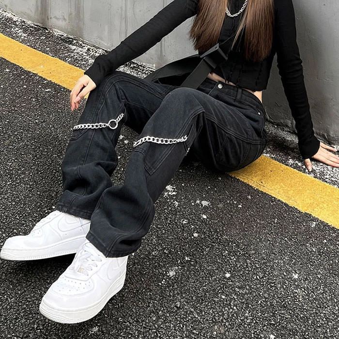 Boogzel Apparel Grunge Aesthetic Chain Jeans 4 Boogzel Apparel Grunge Aesthetic Chain Jeans