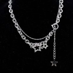 Boogzel Apparel Bright Falling Stars Chain Necklace Y2K OUTFITS