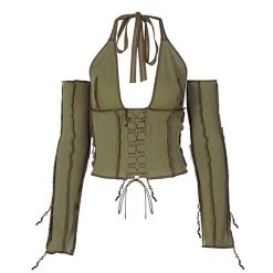 Boogzel Apparel Nothing To Hide Lace Up Top Y2K OUTFITS