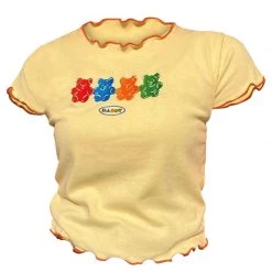 Boogzel Apparel Gummy Bear Cropped Tee SOFT GIRL OUTFITS