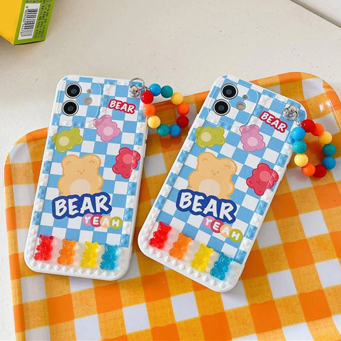 Boogzel Apparel Gummy Bear Plaid IPhone Case IPHONE CASES 2 Boogzel Apparel Gummy Bear Plaid IPhone Case IPHONE CASES