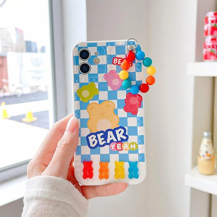 Boogzel Apparel Gummy Bear Plaid IPhone Case IPHONE CASES 3 Boogzel Apparel Gummy Bear Plaid IPhone Case IPHONE CASES