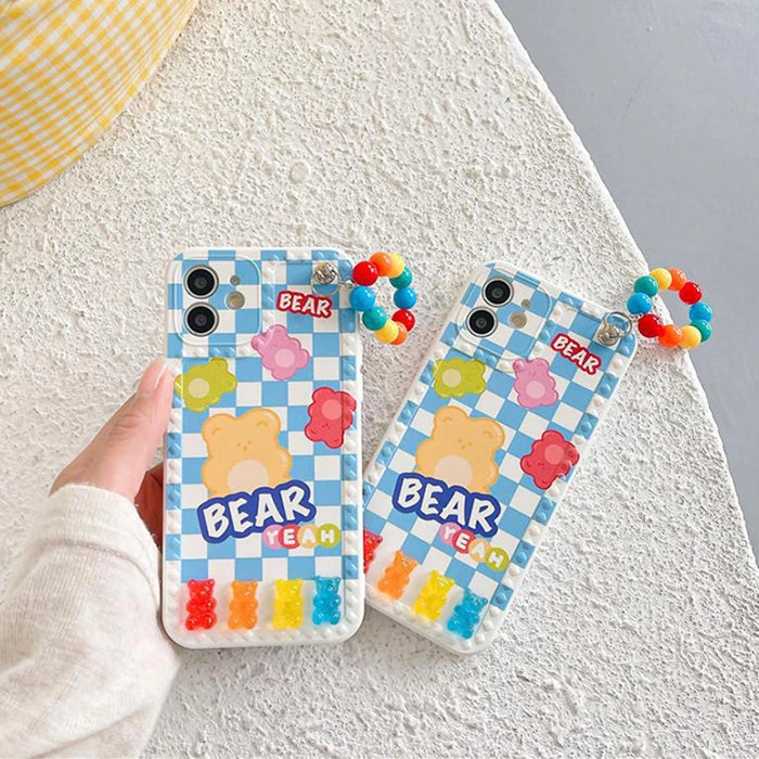 Boogzel Apparel Gummy Bear Plaid IPhone Case IPHONE CASES 4 Boogzel Apparel Gummy Bear Plaid IPhone Case IPHONE CASES