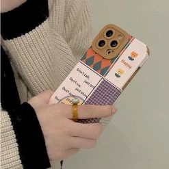 Boogzel Apparel Happy Patchwork IPhone Case 12 Boogzel Apparel Happy Patchwork IPhone Case