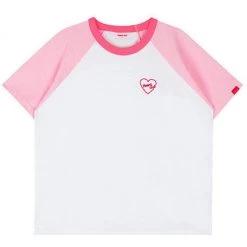 Boogzel Apparel Clothing Pink Heart Club Reglan T-Shirt