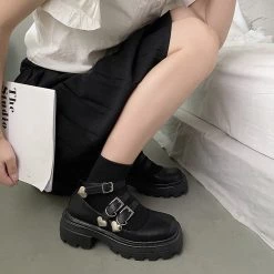 Boogzel Apparel 2.0 Heart Buckle Chunky Sandals GRUNGE CLOTHES