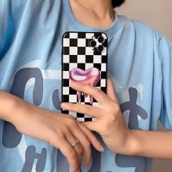 Boogzel Apparel Heart Checkerboard IPhone Case