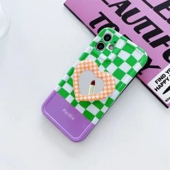 Boogzel Apparel Heart Mirror Checkered IPhone Case IPHONE CASES