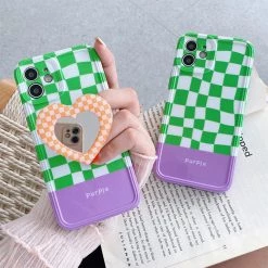Boogzel Apparel Heart Mirror Checkered IPhone Case IPHONE CASES