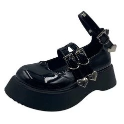 Boogzel Apparel PREPPY CLOTHES Heart Buckle Chunky Sandals