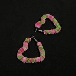 Boogzel Apparel Fuzzy Heart Hoop Earrings 5 Boogzel Apparel Fuzzy Heart Hoop Earrings