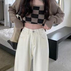 Boogzel Apparel Coffee Cream High Waist Jeans