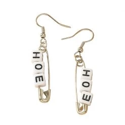Boogzel Apparel Hoe Safety Pin Earrings