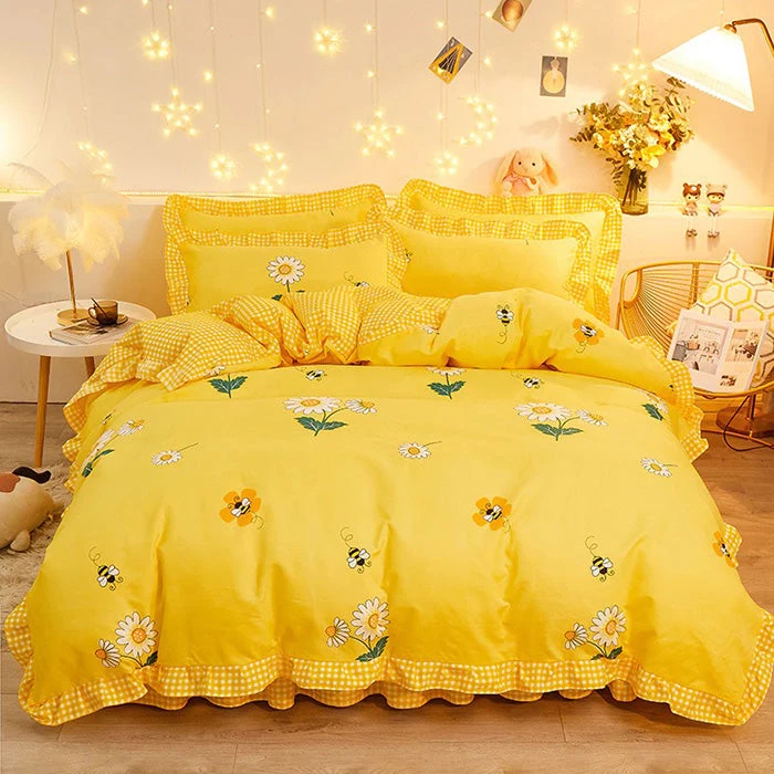 Boogzel Apparel Honey Bee Aesthetic Bedding Set Home Decor 2 Boogzel Apparel Honey Bee Aesthetic Bedding Set Home Decor