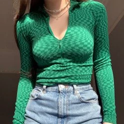 Boogzel Apparel GRUNGE CLOTHES Indie Aesthetic Zip Up Top