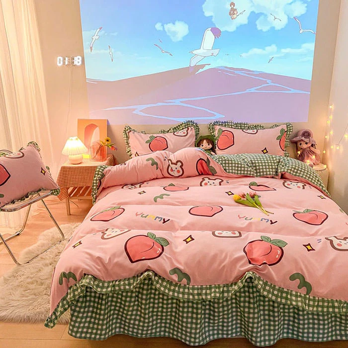 Boogzel Apparel Kawaii Peach Bedding Set π 2 Boogzel Apparel Kawaii Peach Bedding Set π