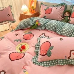 Boogzel Apparel Kawaii Peach Bedding Set 🍑