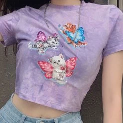 Boogzel Apparel Magic Kitty Crop Top