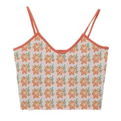 Boogzel Apparel Orange Flower Knit Tank